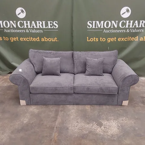 QUALITY DESIGNER BEATRICE 3 SEATER FABRIC SOFA - CHARCOAL