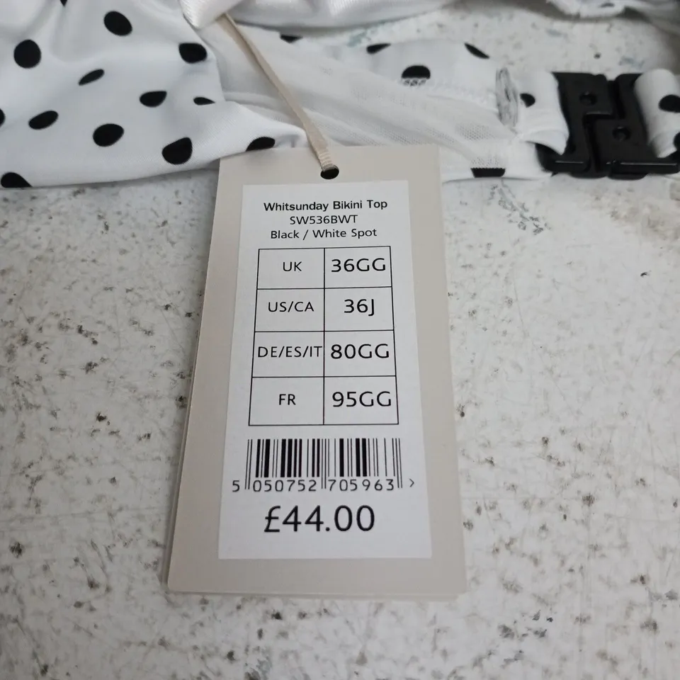 BRAVISSIMO BLACK/WHITE SPOT BIKINI TOP 36GG