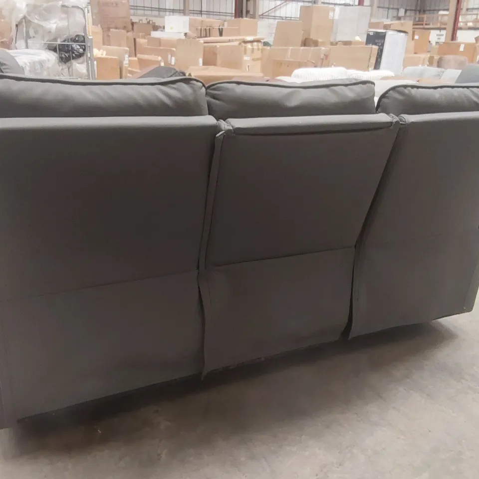 QUALITY DESIGNER 3 SEATER FAUX LEATHER MANUAL RECLINER SOFA