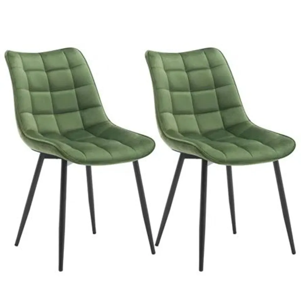 BOXED SET OF 2 CHATTOOGA UPHOLSTERED VELVET CHAIRS DARK GREEN (1 BOX)