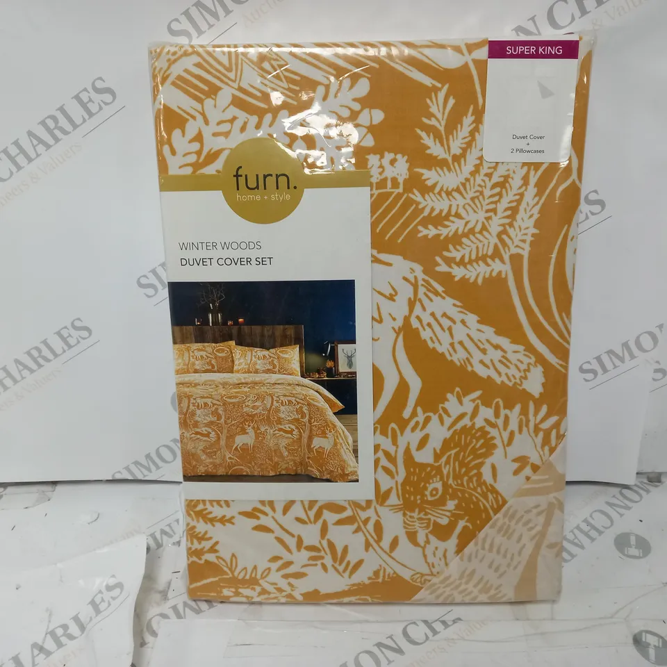 FURN WINTER WOODS DUVET SET - ORANGE/WHITE - SUPER KING