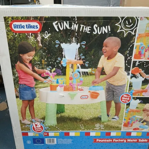BOXED LITTLE TIKES FOUNTAIN FACTORY WATER TABLE