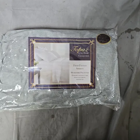 TOPAZ LUXE HOME COLLECTION DEEP FITTED SHEETS – MICROFIBRE POLYESTER GREY