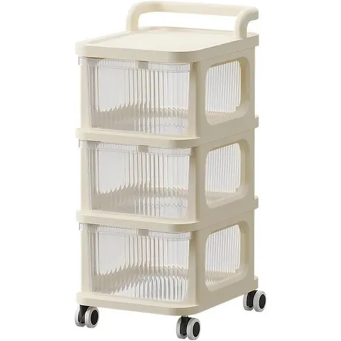 BOXED STEFANS 3 TIER STORAGE DRAWER ORGANISER WITH WHEELS (1 BOX)