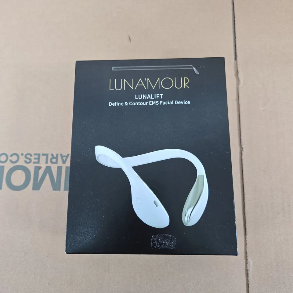LUNAMOUR LUNALIFT DEFINE & CONTOUR EMS FACIAL DEVICE – WHITE HEADSET, BOXED