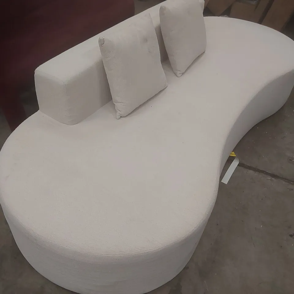 QUALITY DESIGNER FABRIC UPHOLSTERED CURVED SOFA
