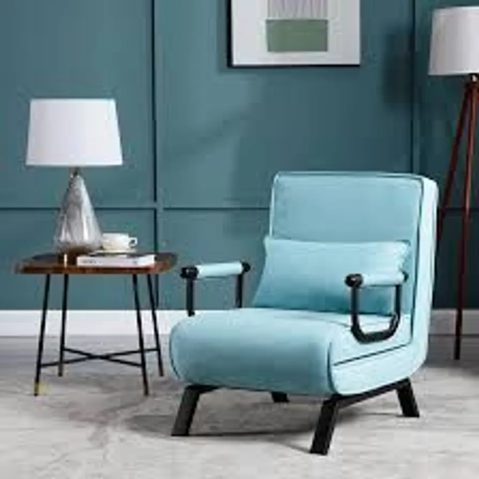 BOXED WOLTU CONVERTIBLE SOFA BED 3-IN-1 ARM CHAIR FOLDING RECLINER SLEEPER SINGLE BED FOR ADULTS, BLUE (1 BOX)