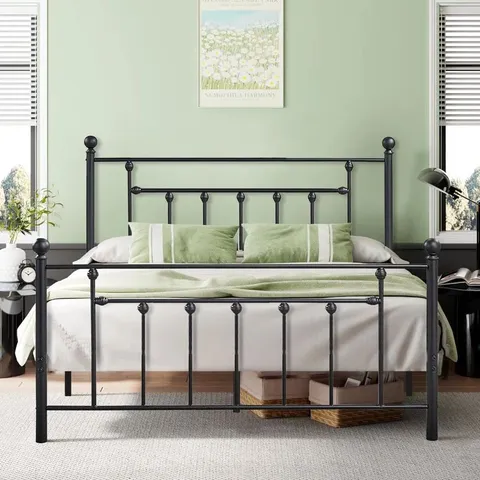 BOXED YT METAL BED FRAME W/HEADBOARD AND FOOTBOARD PLATFORM BED FRAME