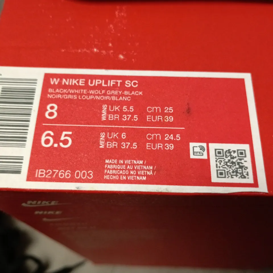 BOXED NIKE W UPLIFT SC WOMEN'S RUNNING SHOES – BLACK/WHITE, UK 5.5 (US 8)