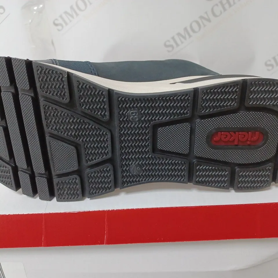 BOXED RIEKER ANTISTRESS NAVY WEDGE TRAINER - SIZE 6