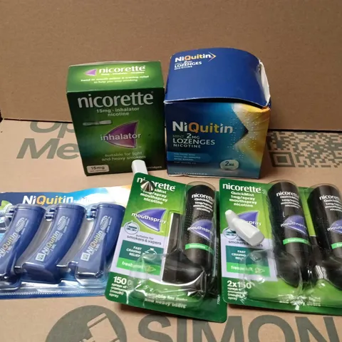 5 X ASSORTED SMOKING PREVENTION AID PRODUCTS TO INCLUDE SPRAY, LOZENGES & INHALATOR 