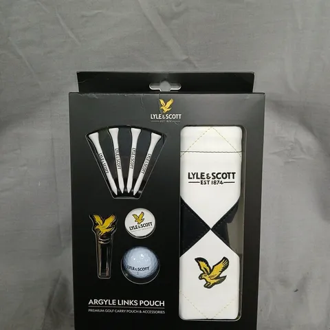 LYLE & SCOTT ARGYLE LINKS POUCH – PREMIUM GOLF CARRY KIT WITH ACCESSORIES