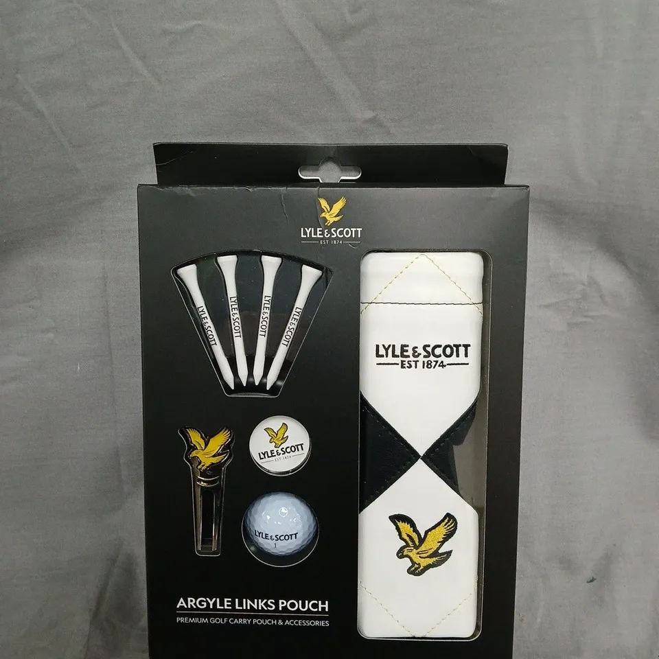 LYLE & SCOTT ARGYLE LINKS POUCH – PREMIUM GOLF CARRY KIT WITH ACCESSORIES