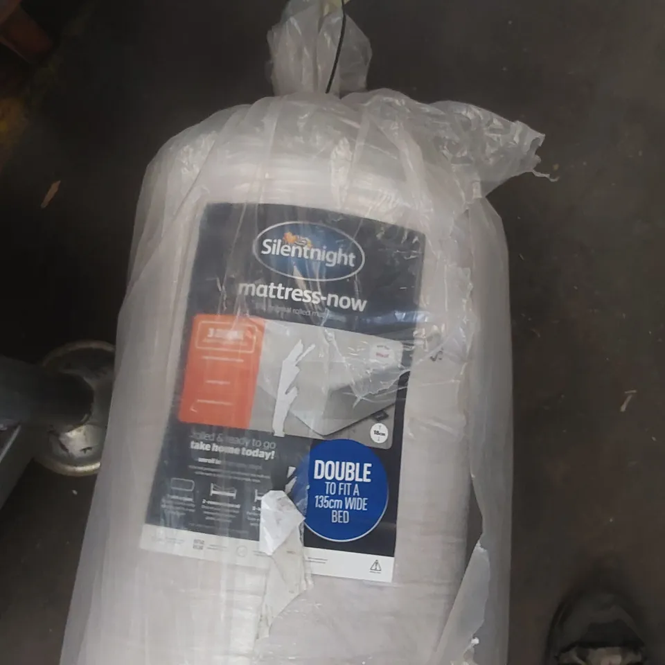 QUALITY BAGGED AND ROLLED SILENTNIGHT 135CM DOUBLE MATTRESS