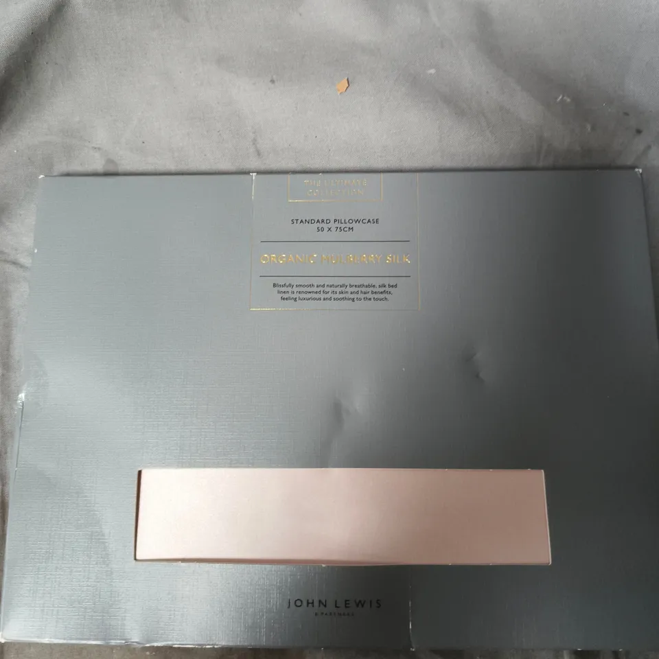 JOHN LEWIS ORGANIC MULBERRY SILK STANDARD PILLOWCASE 50 X 75 CM