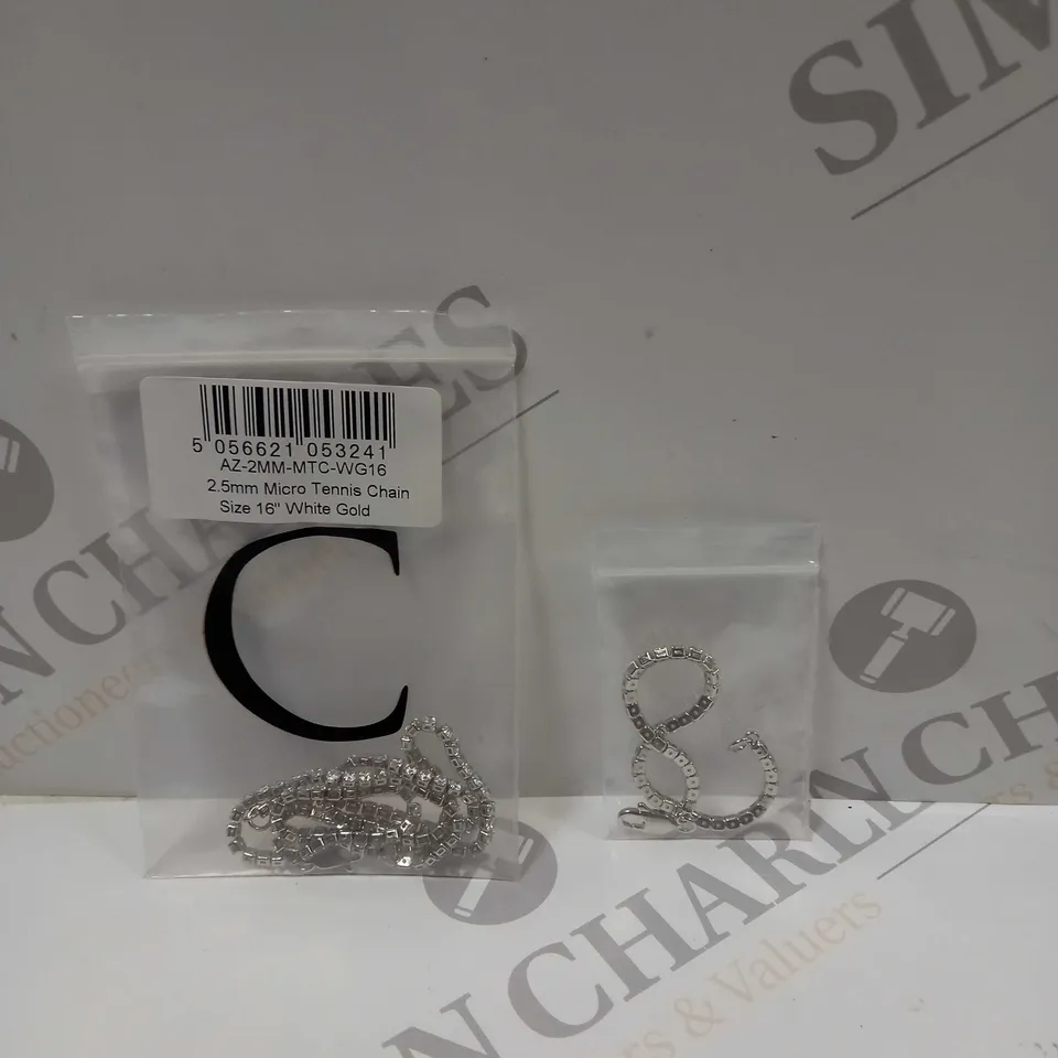 BOXED CERNUCCI 2.5MM MICRO TENNIS CHAIN SIZE 16" WHITE GOLD 