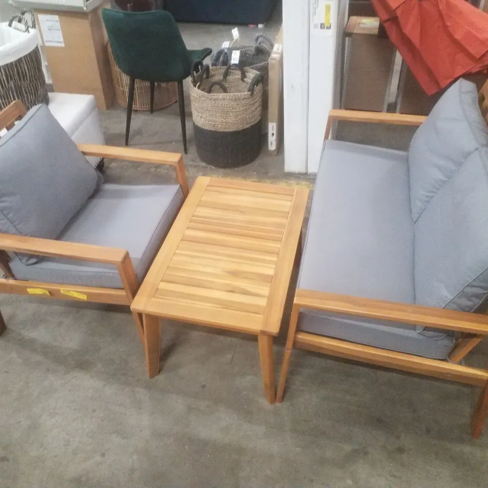 3 SEATER GARDEN FURNITURE SET - GREY CUSHIONS