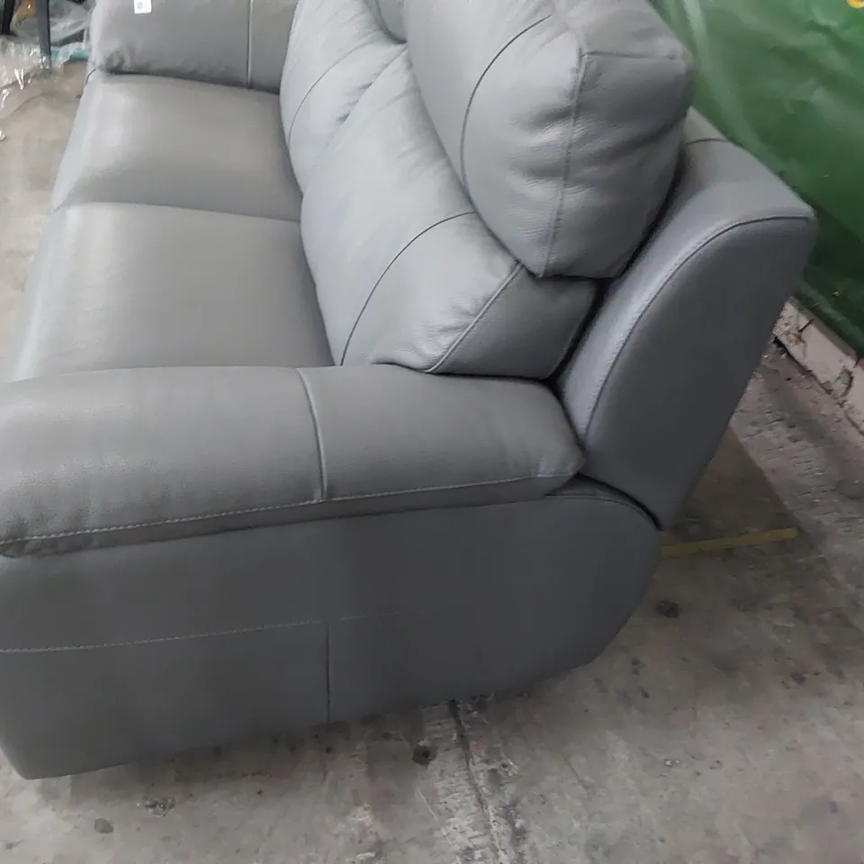 QUALITY ITALIAN DESIGNER THREE SEATER SOFA ANTHRACITE GREY LEATHER 