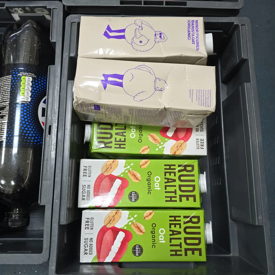 LARGE QUANTITY OF ASSORTED DRINKS TO INCLUDE PEPSI 2L, VIMTO CANS, OAT MILK AND WATERS