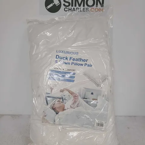 LUXURIOUS DUCK FEATHER & DOWN PILLOW PAIR 48X74CM