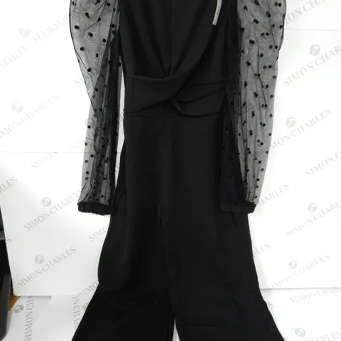 RIVER ISLAND LACE SLEEVED KIDS BLACK PLAYSUIT - 9/10 0YRS