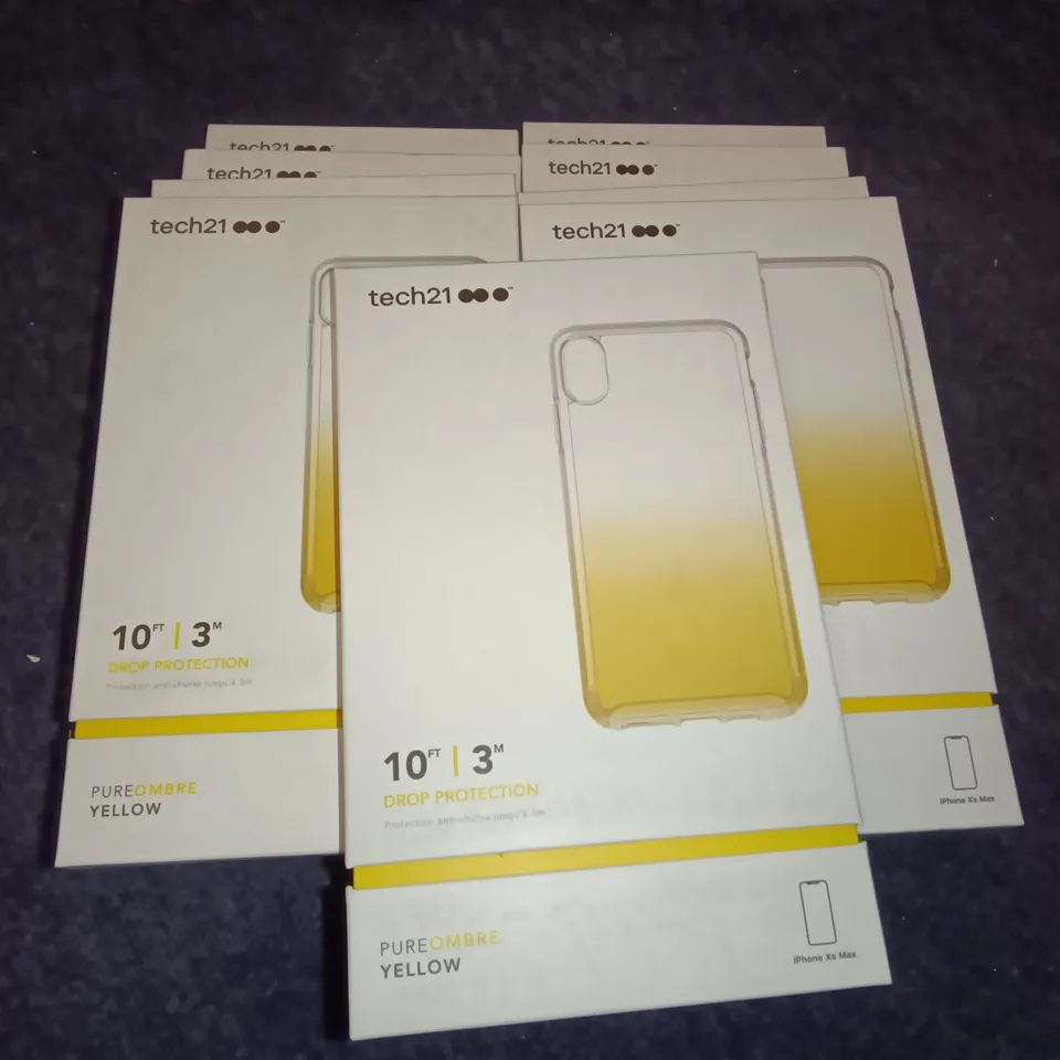 LOT OF 9 TECH 21 IPHONE XS MAX PURE OMBRE YELLOW PHONE CASES