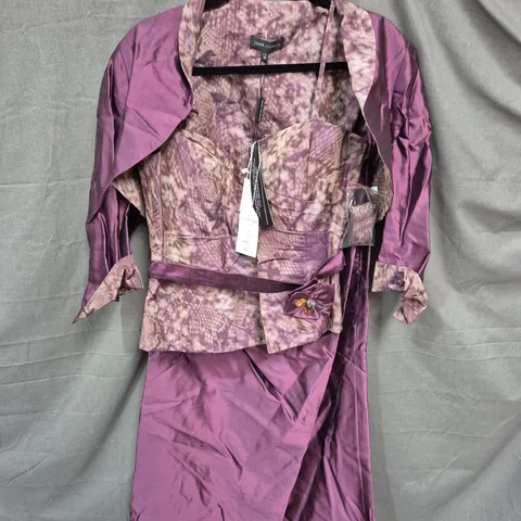 JOHN CHARLES WOMEN'S DRESS – PURPLE TIE-DYE WITH BELT, SIZE 16