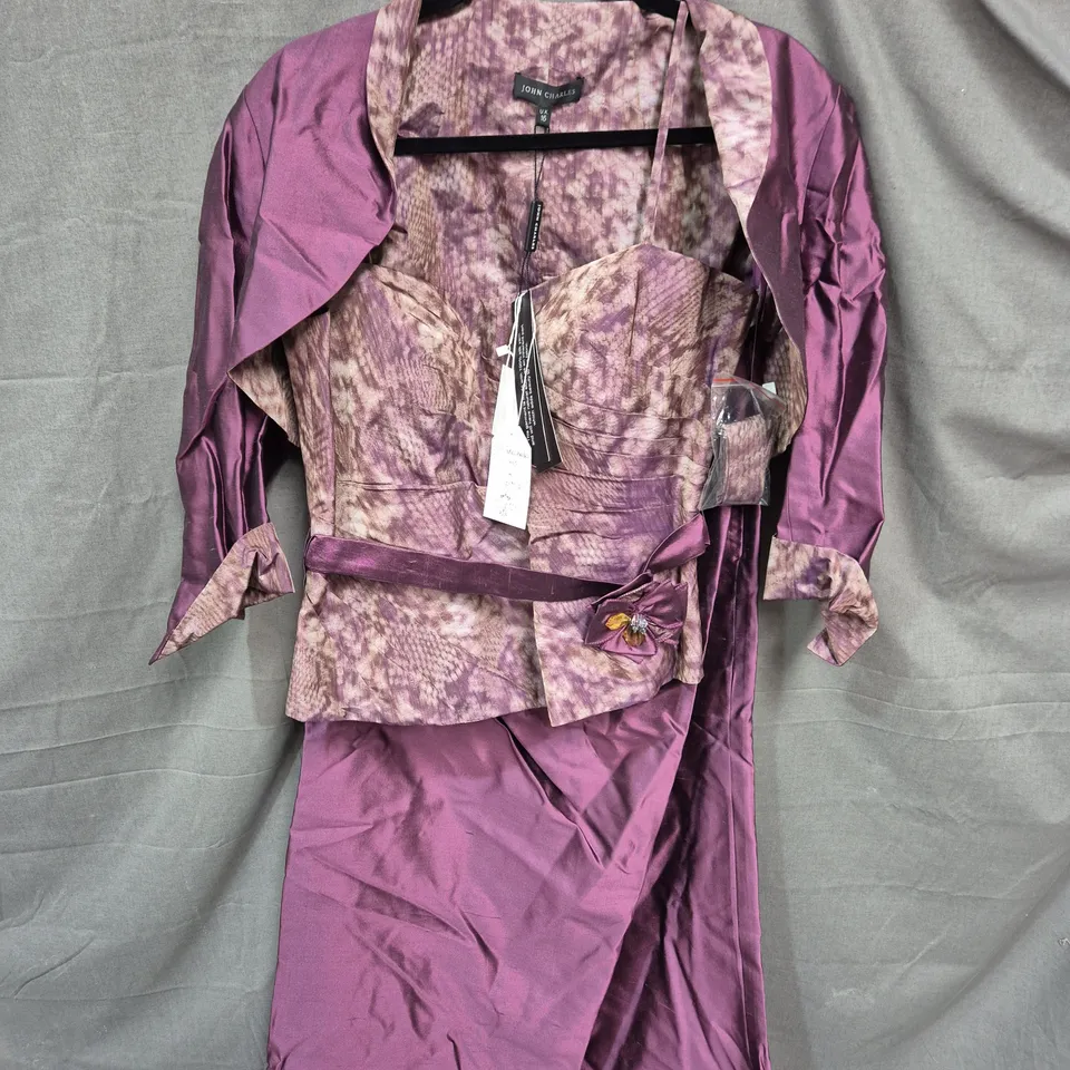JOHN CHARLES WOMEN'S DRESS – PURPLE TIE-DYE WITH BELT, SIZE 16