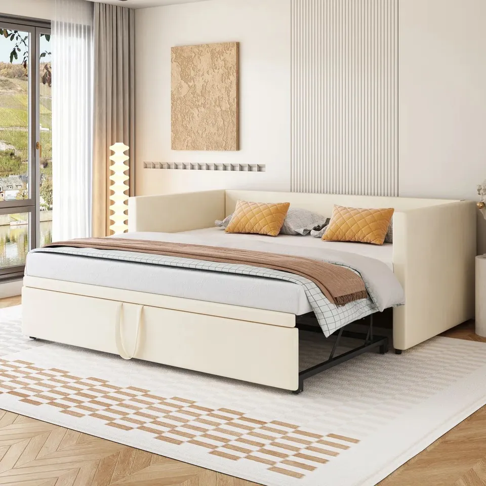 BOXED PULL-OUT UPHOLSTERED SOFA BED 90/180 X 200cm (2 BOXES)