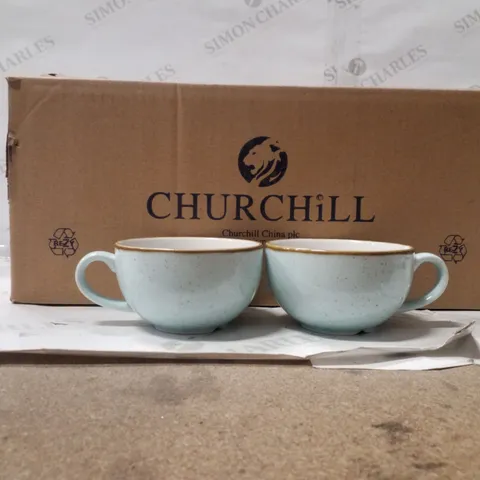 BOXED PACK OF 10 CHURCHCHILL CHINA CAPPUCCINO CUPS