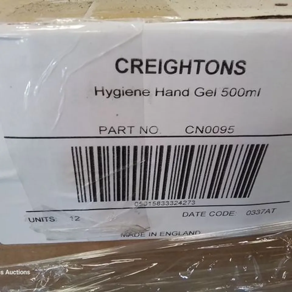 PALLET OF 75 CASES EACH CONTAINING 12 × 500ml CREIGHTONS HYGIENE HAND GEL