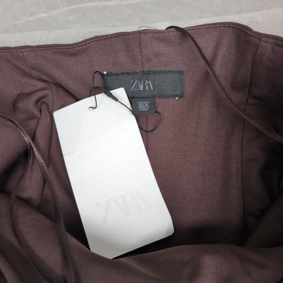 ZARA BURGUNDY HALTER-NECK DRESS, UK 2 (EU 30)