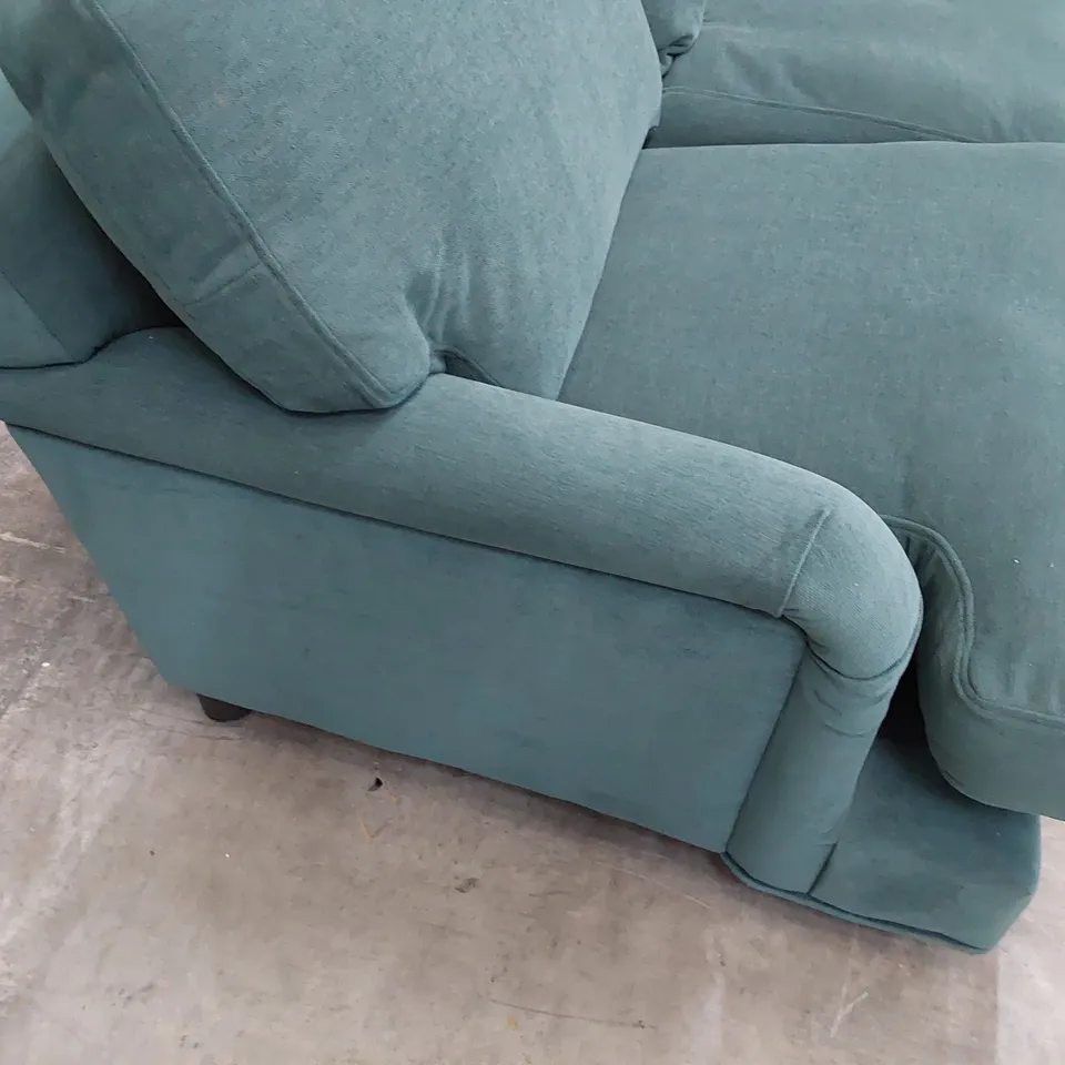 QUALITY BRITISH DESIGNER LOUNGE Co. ROSE 2.5 SEATER BLUE/GREEN PLUS FABRIC 