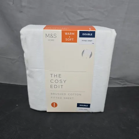 M&S HOME THE COSY EDIT BRUSHED COTTON FITTED SHEET – DOUBLE