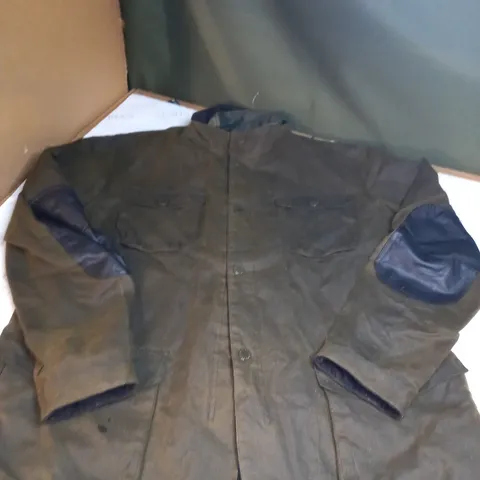 BARBOUR ZIPPED AND BUTTONED COAT SIZE XXL