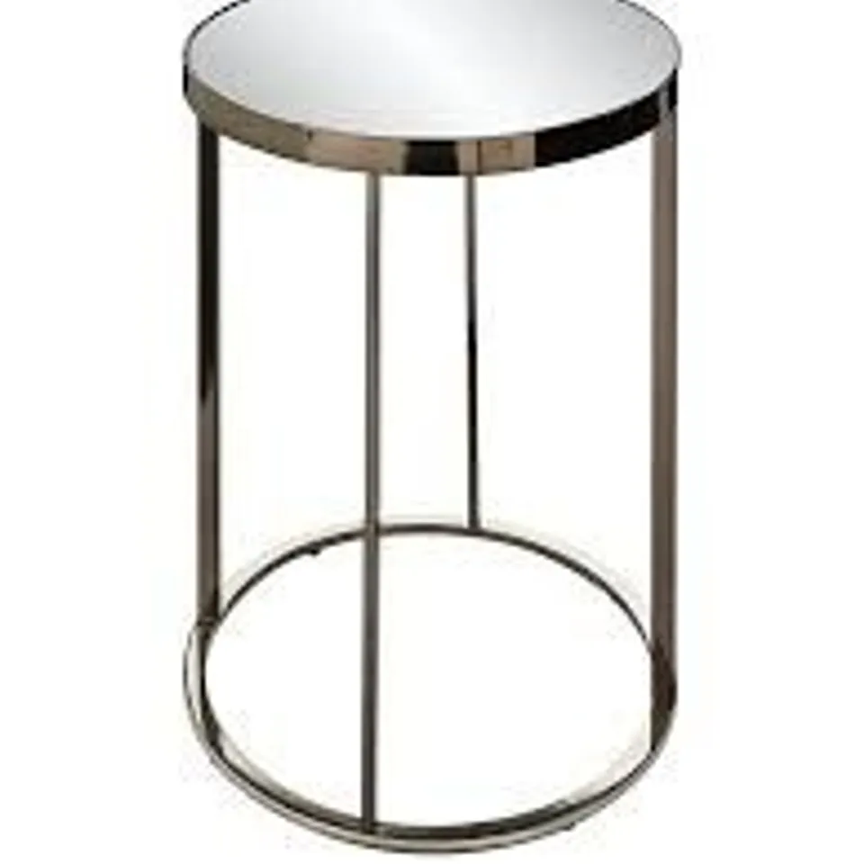 BOXED GABRIELLA MIRRORED LAMP TABLE - CHROME