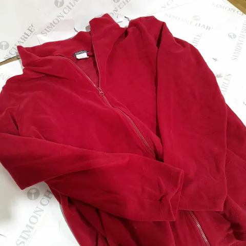 KIM&CO ZIP FRONT FLEECE RED SIZE 2XL