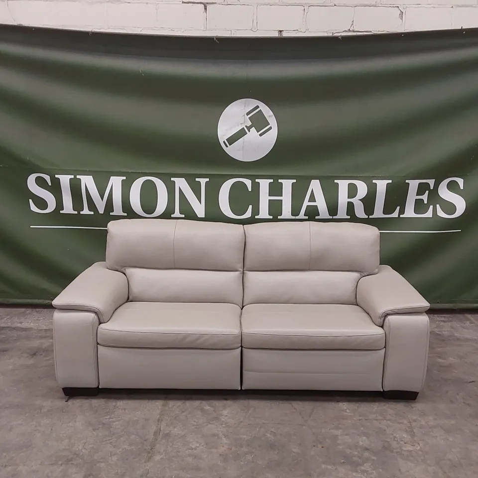 QUALITY DESIGNER ITALIAN MADE GRADO 3 SEATER LEATHER UPHOLSTERED ELECTRIC RECLINER SOFA 