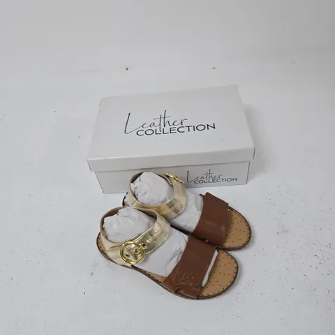 NATASHA LEATHER COLLECTION SANDALS – UK 4 – TAN
