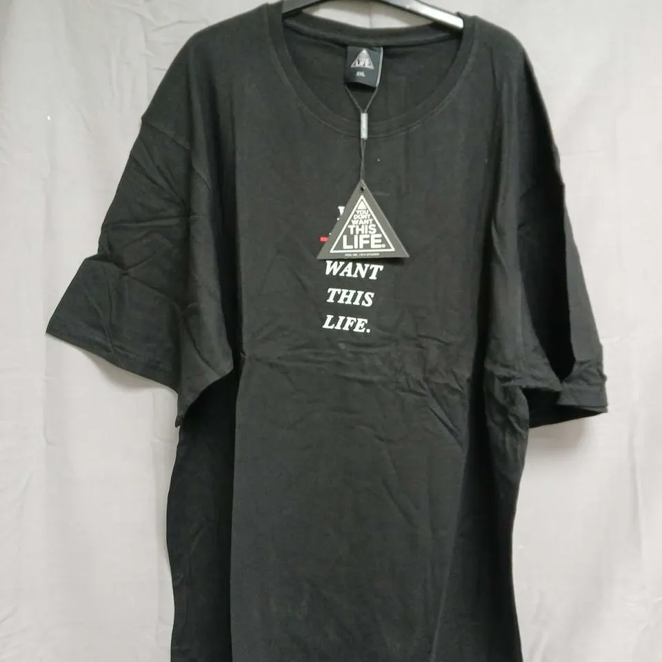YOU DON'T WANT THIS LIFE REDLINE OVERSIZED TSHIRT – BLACK, SIZE XXL