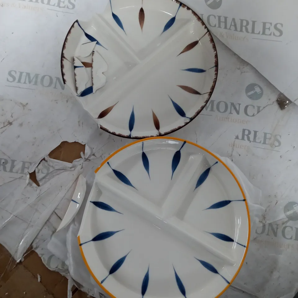 TWO CERAMIC DIVIDED PLATES