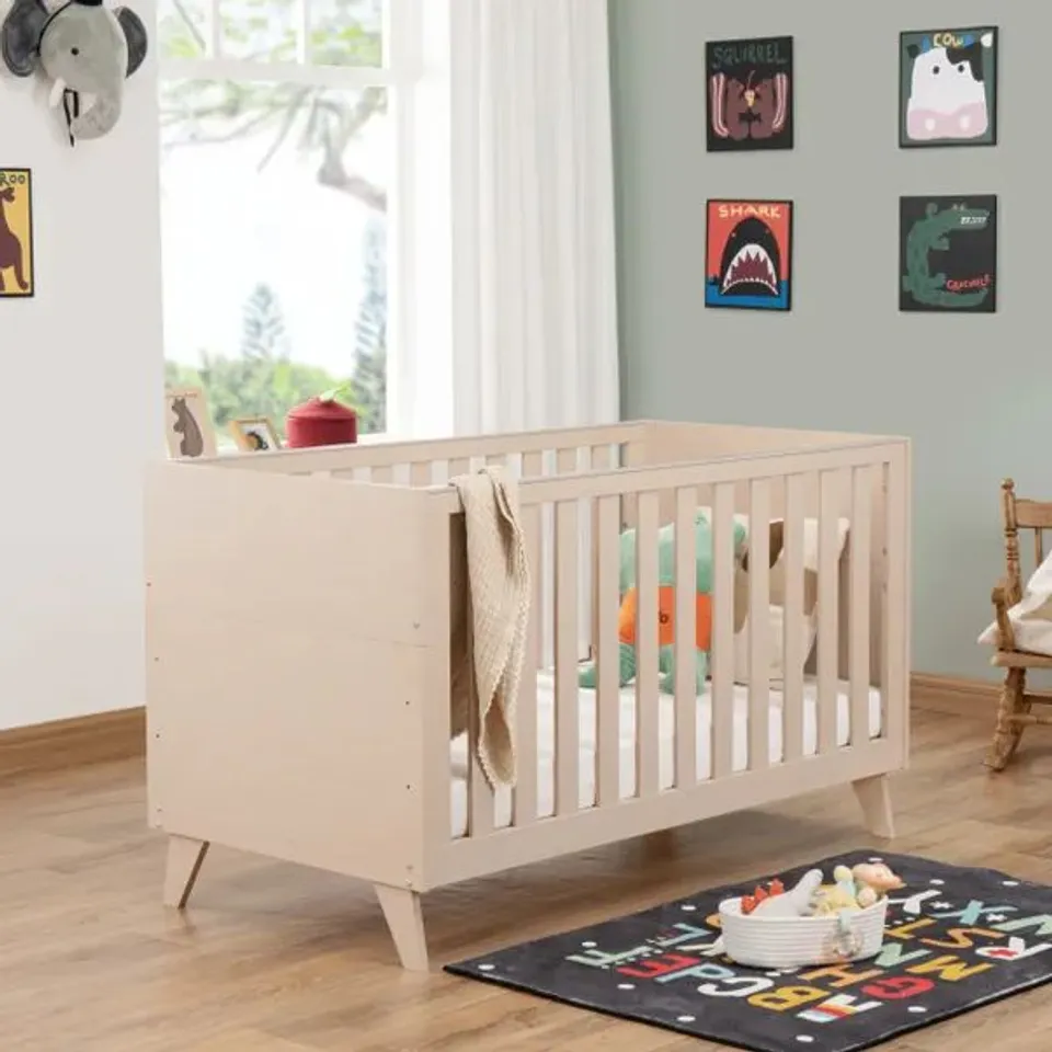BOXED BABYMORE DANTE COT BED - NATURAL (1 BOX)