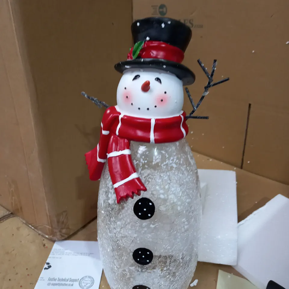 FESTIVE PRE-LIT LARGE GLASS CHRISTMAS CHARACTER