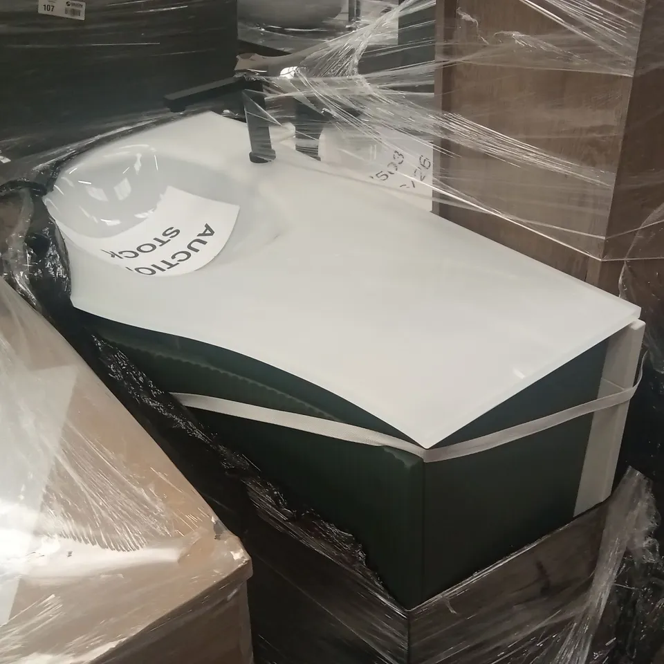 PALLET OF ASSORTED DESIGNER BATHROOM VANITY UNITS WITH BASINS AND MIXER TAPS