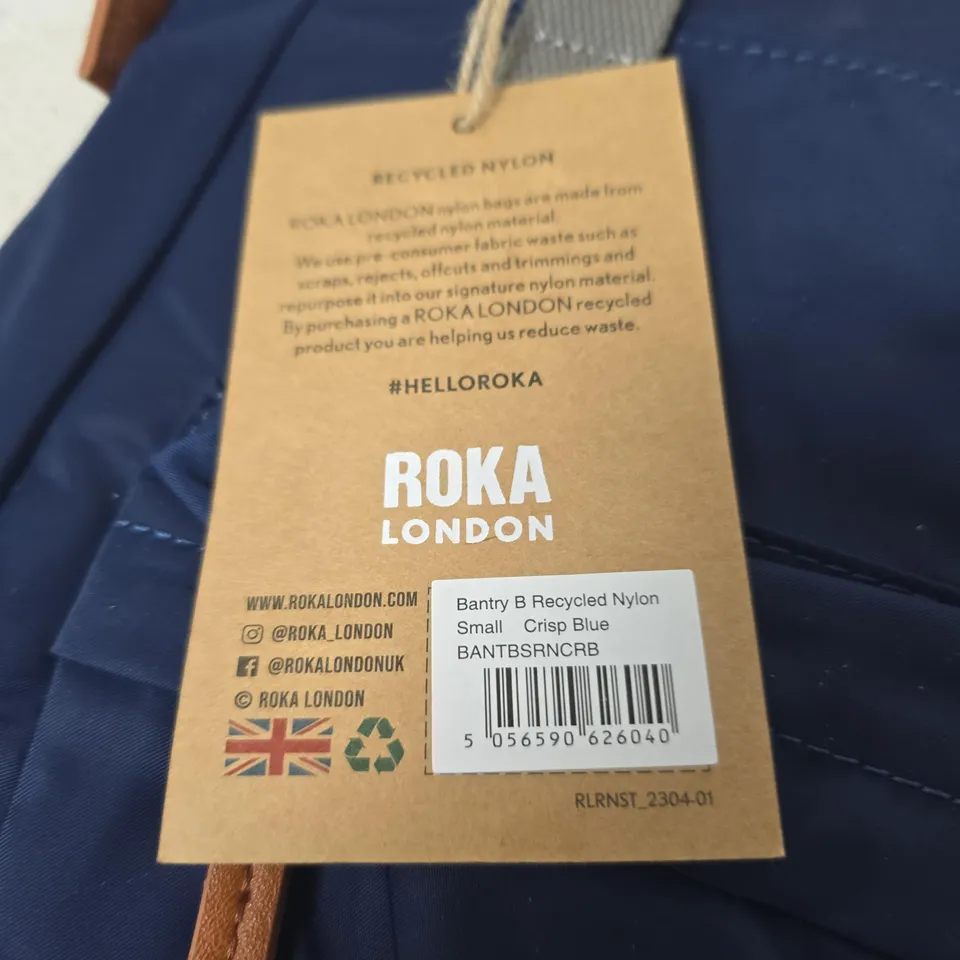ROKA LONDON BANTRY B RECYCLED NYLON SMALL NAVY BAG