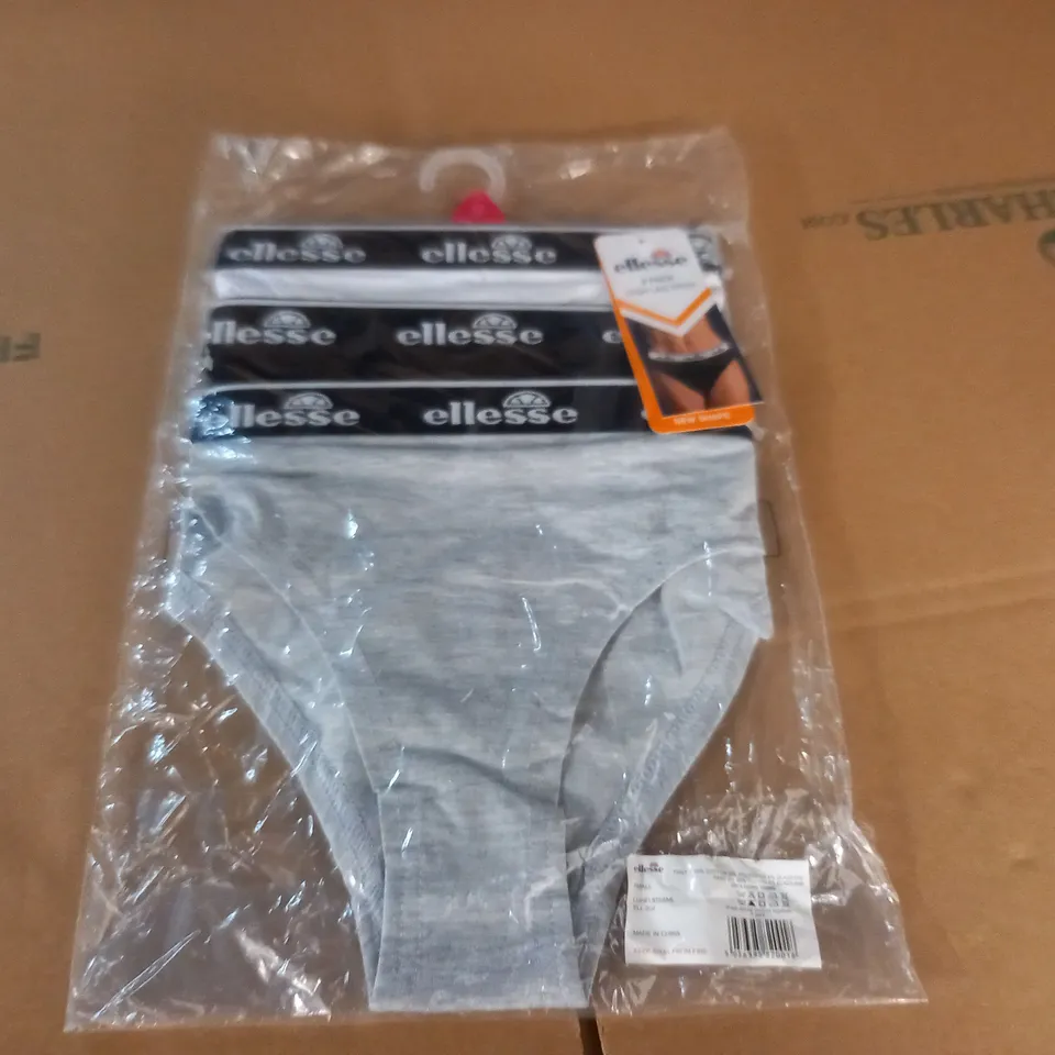 BAGGED ELLESSE 3-PACK HIGH LEG BRIEFS - SMALL