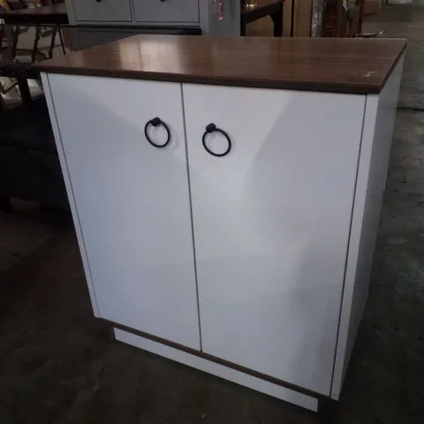 NUANSE DOOR CABINET ACCENT CHEST WHITE AND WALNUT