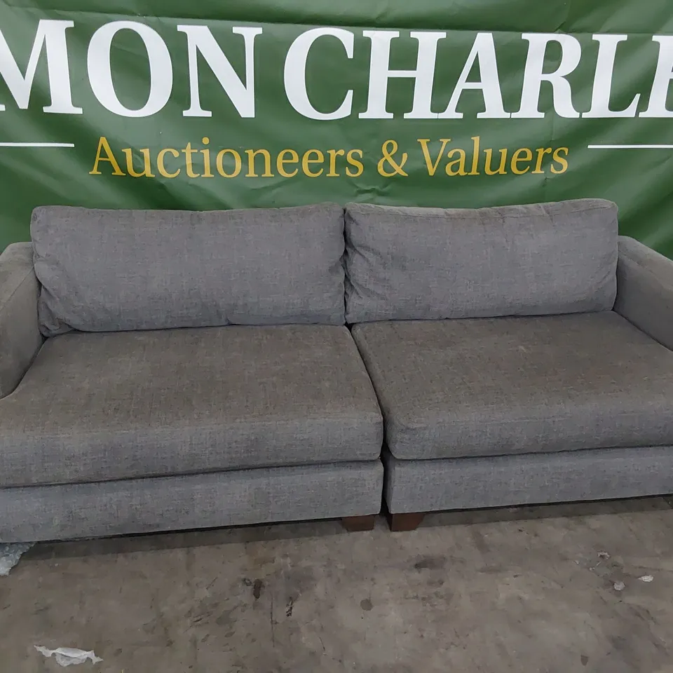 QUALITY BRITISH DESIGNER LOUNGE Co. FOUR SEATER SOFA GREY FABRIC 