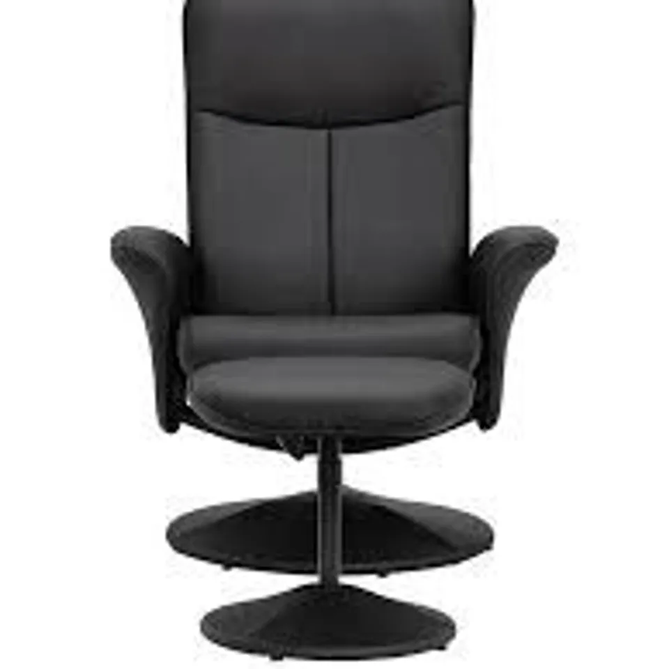 JULIAN BOWEN LUGANO BLACK FAUX LEATHER RECLINER CHAIR AND STOOL  RRP £279.99