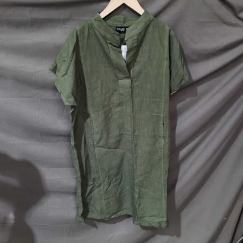 ELLIE B WOMEN'S GREEN SHORT-SLEEVE TUNIC DRESS - UK SIZE 16/20, TAG ATTACHED